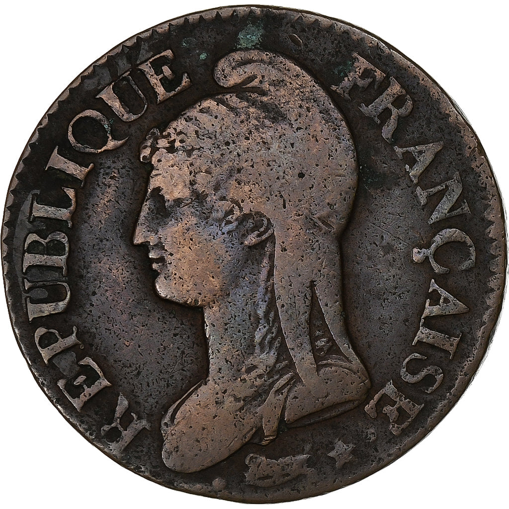 France, 5 Centimes, Dupré, AN 7/5, Paris, Copper, VF(30-35), Gadoury:126