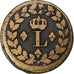 France, Louis XVIII, Decime, 1814, Strasbourg, Bronze, TB, Gadoury:196