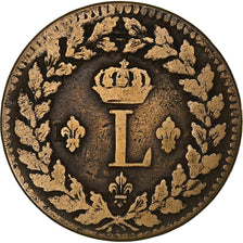France, Louis XVIII, Decime, 1815, Strasbourg, Bronze, VF(20-25), Gadoury:196