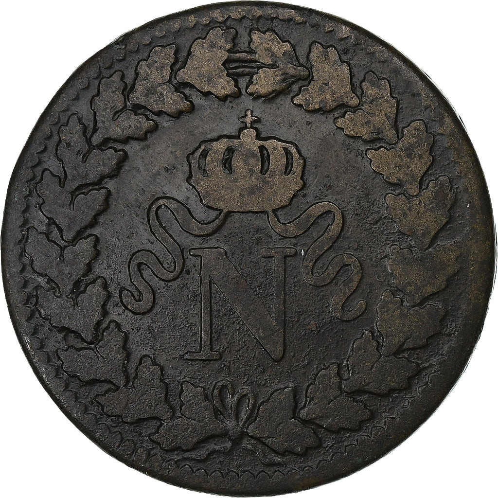 Francia, Napoleon I, Decime, 1815, Strasbourg, Bronzo, MB, Gadoury:195