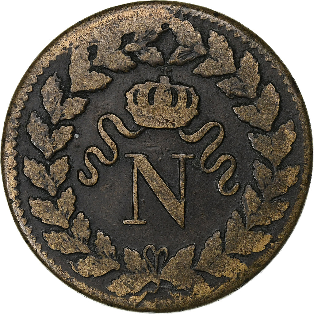 França, Napoleon I, Decime, 1815, Strasbourg, Bronze, VF(30-35), Gadoury:195