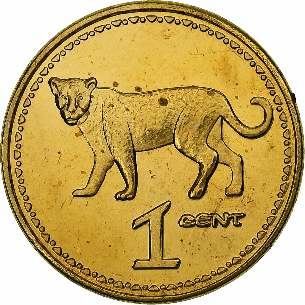 Rodésia, Cent, Leopard, 2018, Latão, MS(63)