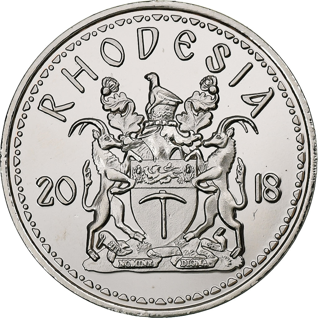Rhodesia, 10 Cents, Rhinocéros, 2018, Acciaio placcato nichel, SPL