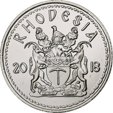 Rhodesia, 10 Cents, Rhinocéros, 2018, Acciaio placcato nichel, SPL
