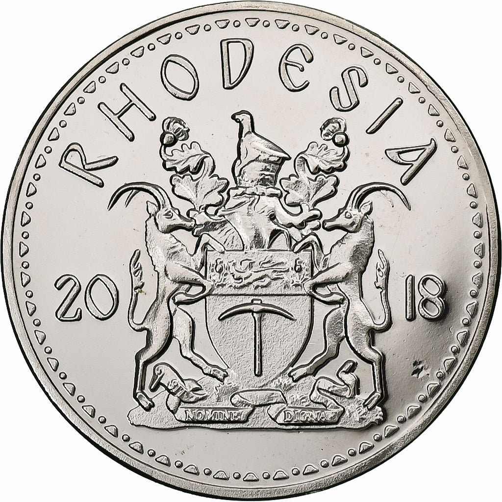 Rhodesia, 25 Cents, Buffalo, 2018, Nickel plated steel, MS(63)