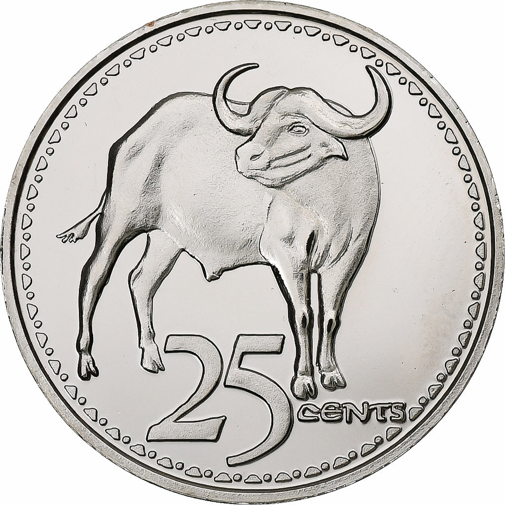 Rhodesia, 25 Cents, Buffalo, 2018, Nickel plated steel, MS(63)
