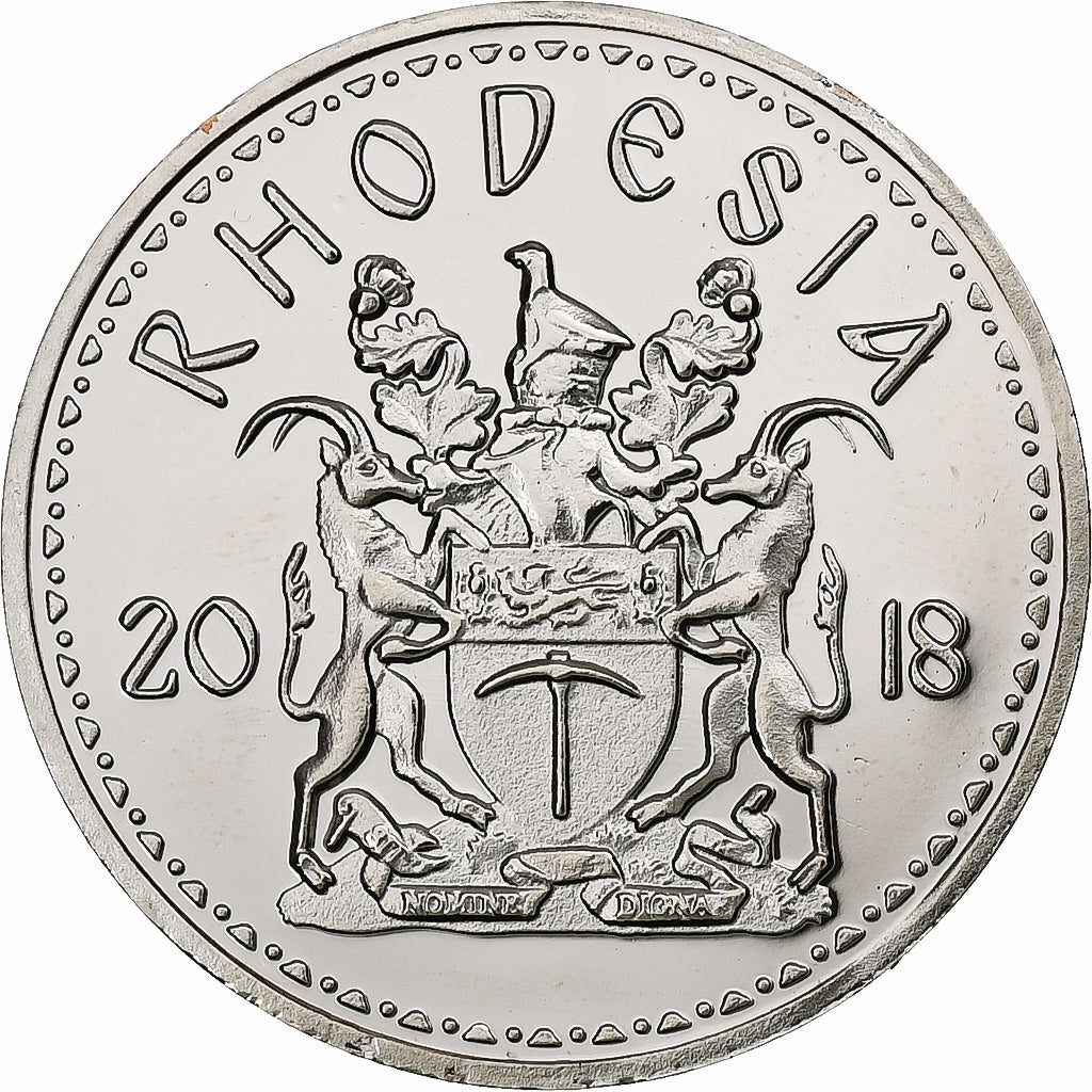 Rhodesia, 25 Cents, Buffalo, 2018, Nickel plated steel, MS(63)