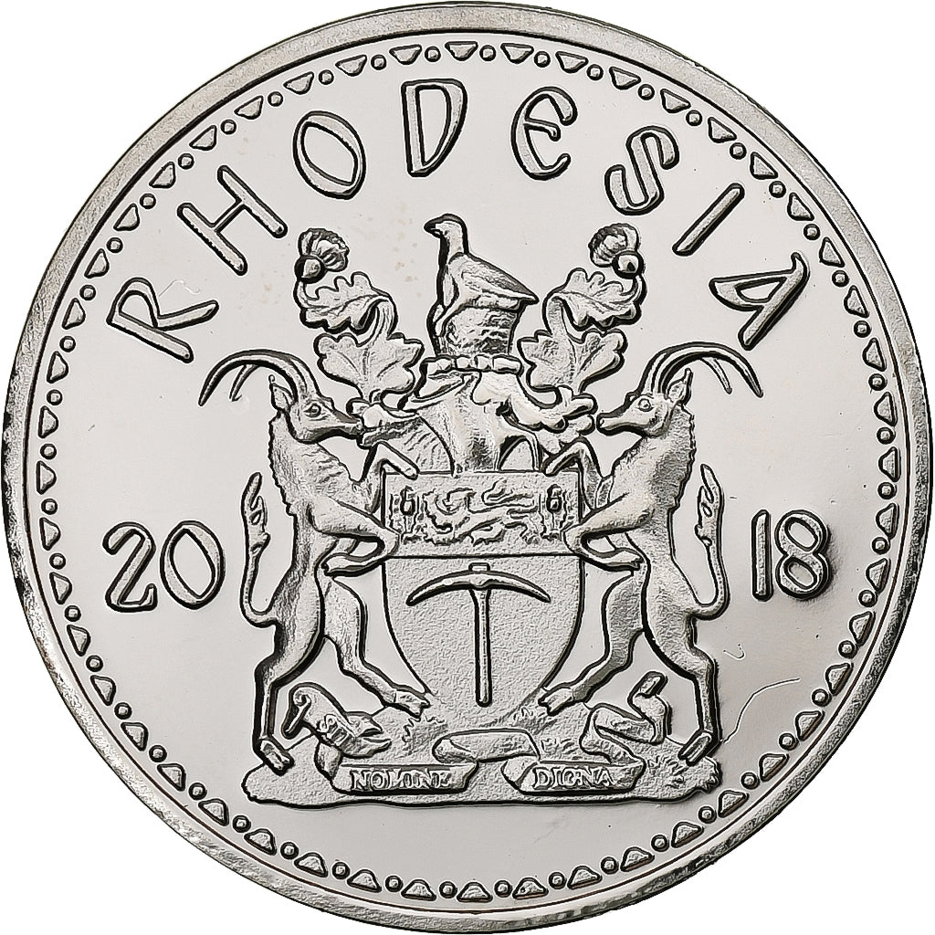 Rhodesia, 50 Cents, Elephant, 2018, Nickel plated steel, MS(63)