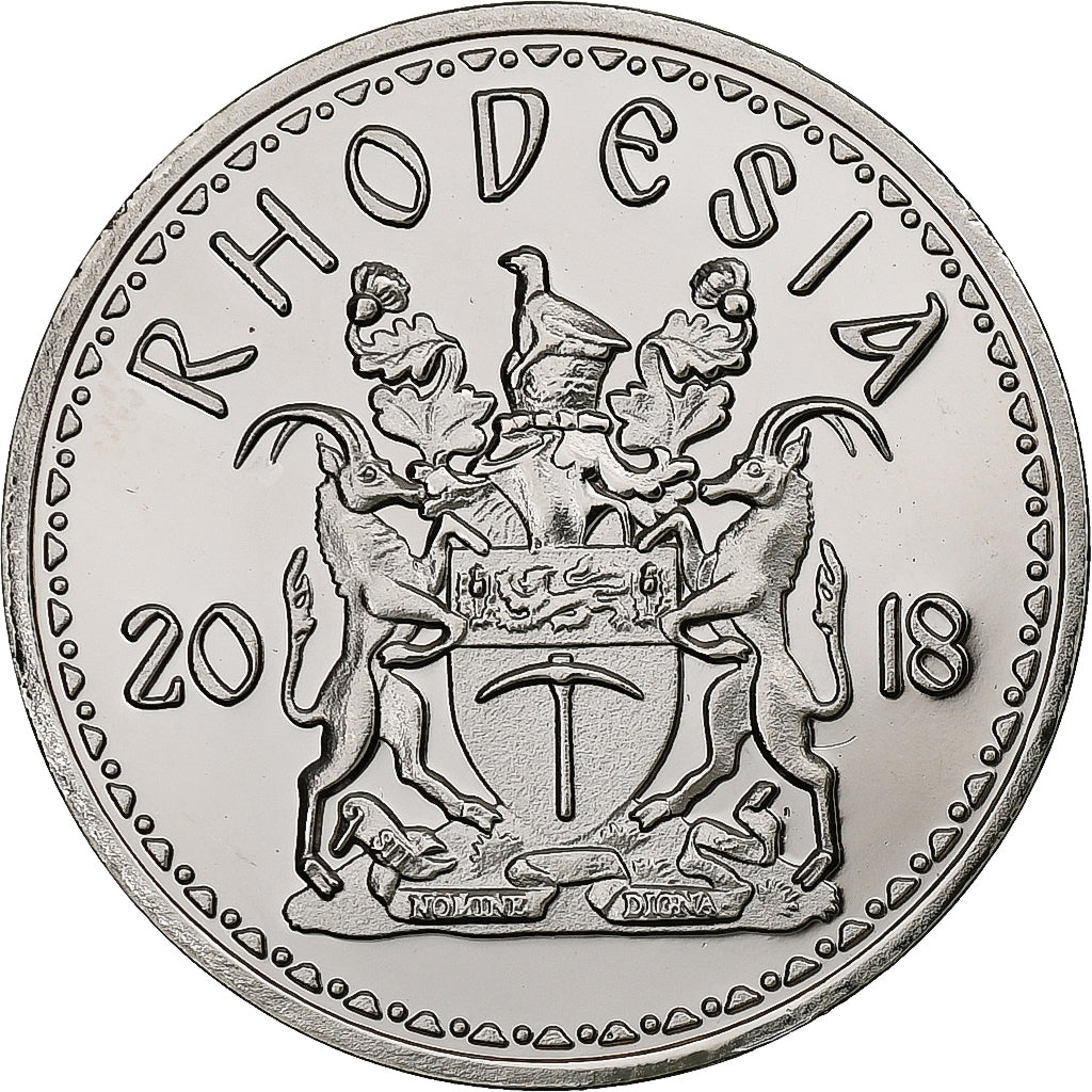 Rhodesia, 50 Cents, Elephant, 2018, Nickel plated steel, MS(63)