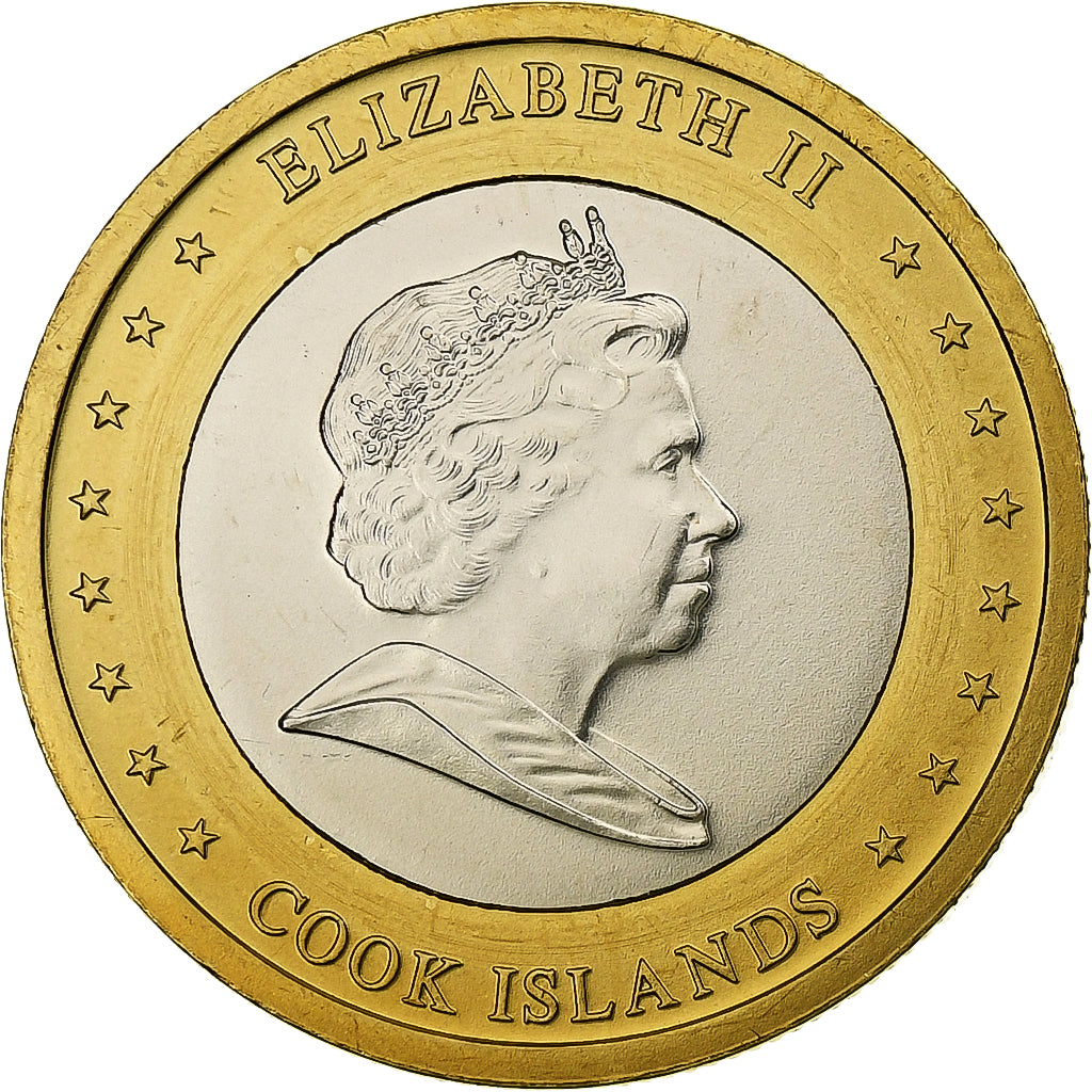 Cook Islands, Elizabeth II, 1 Dollar, 2010, Karlsfeld, Bimetallic, MS(63)