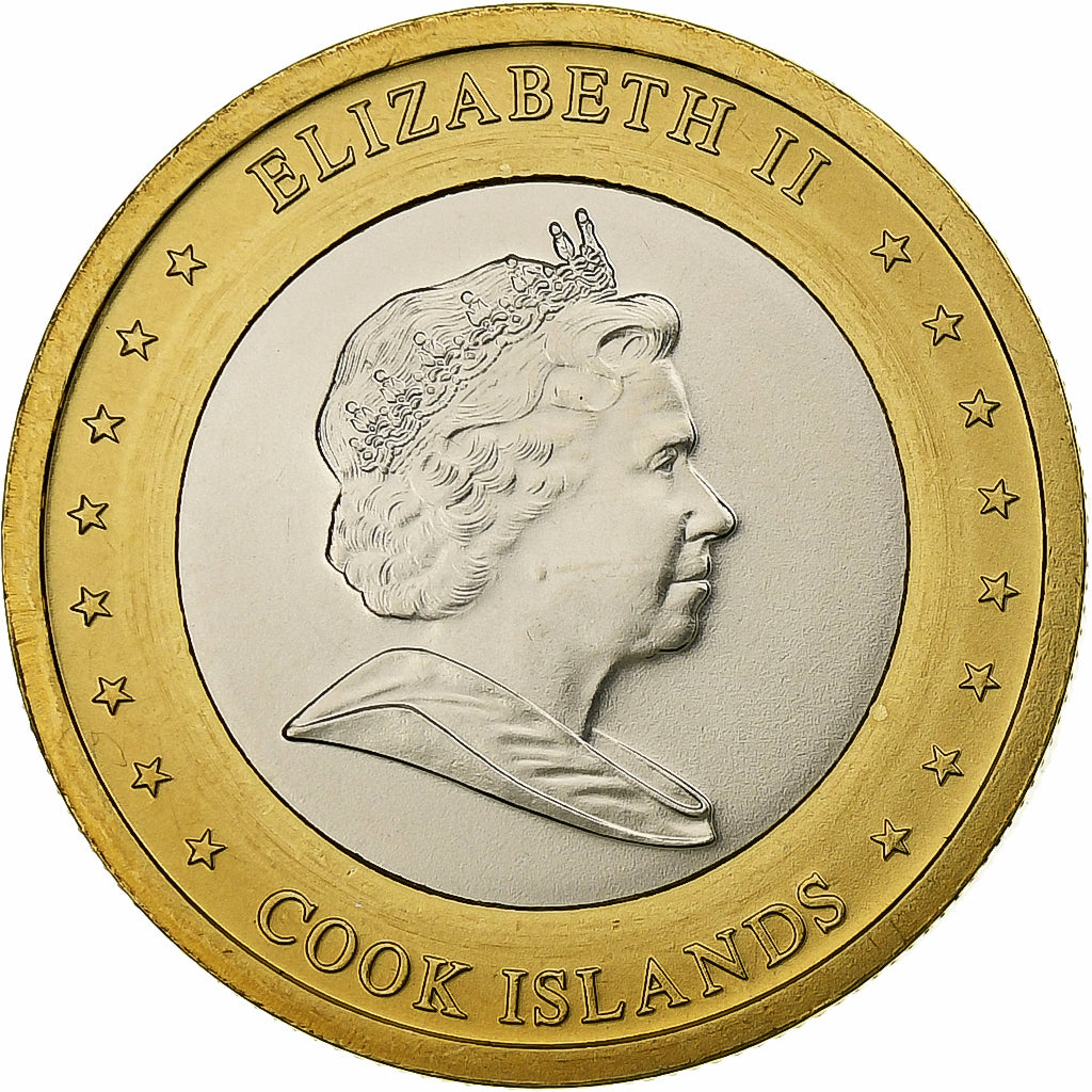 Cook Islands, Elizabeth II, 1 Dollar, 2010, Karlsfeld, Bimetallic, MS(63)