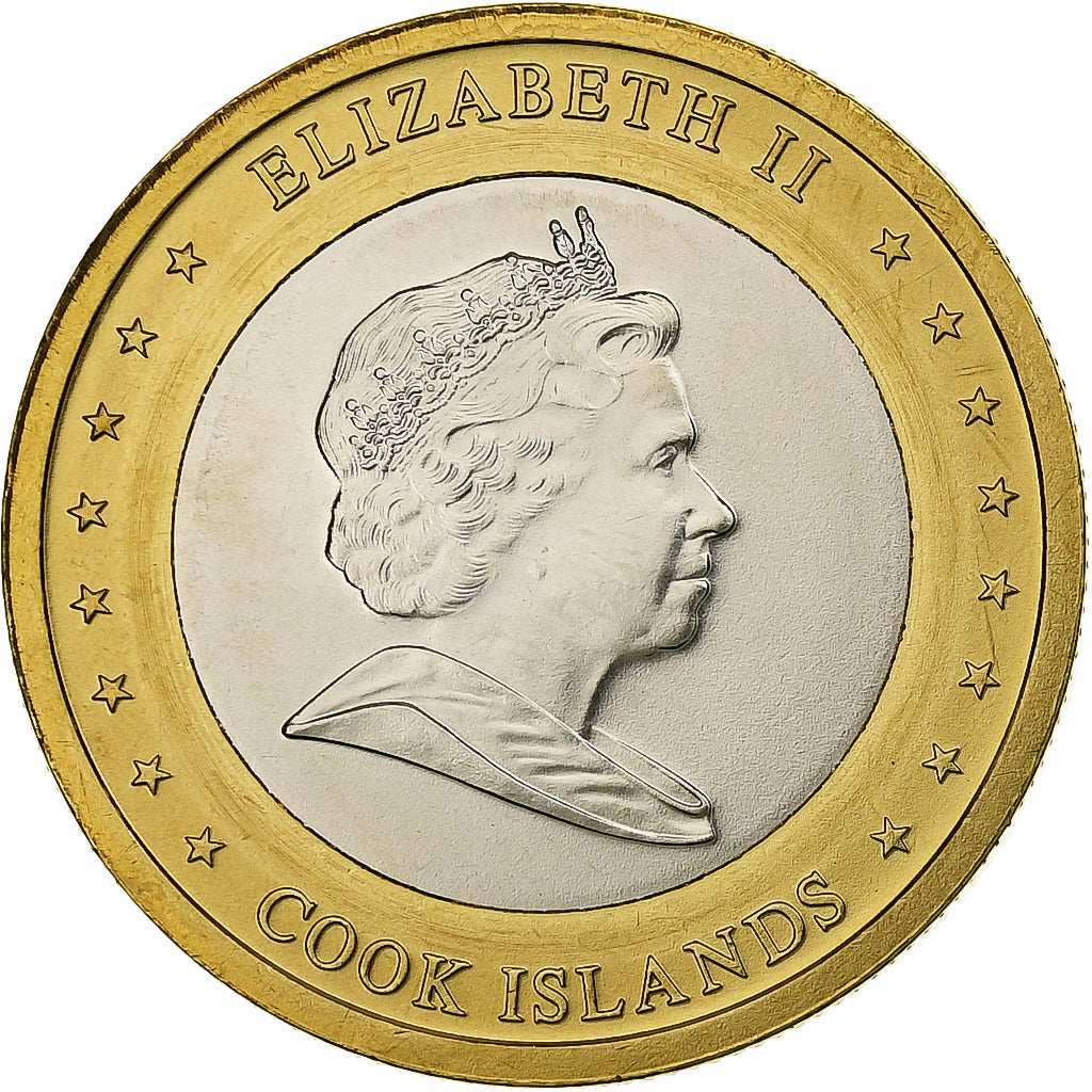 Cook Islands, Elizabeth II, 1 Dollar, 2010, Karlsfeld, Bimetallic, MS(63)
