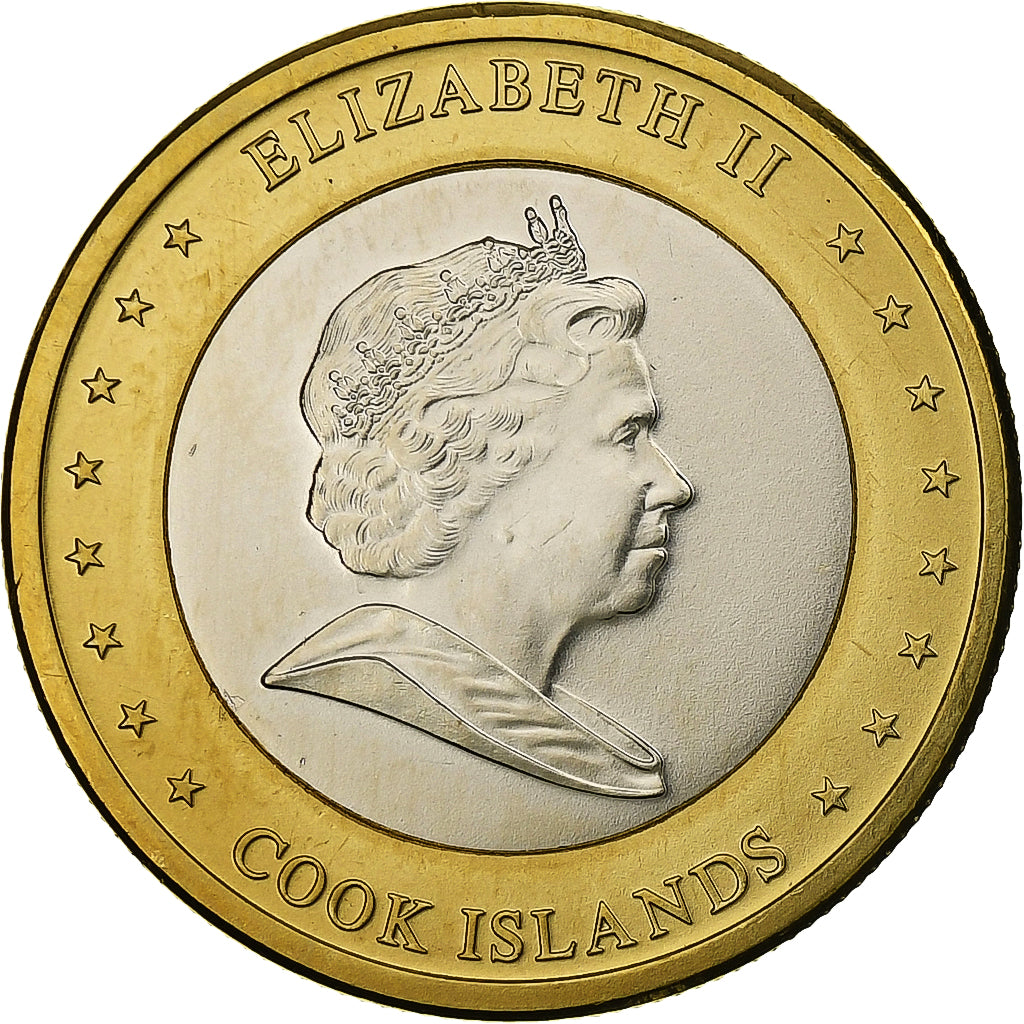 Wyspy Cooka, Elizabeth II, 1 Dollar, 2010, Karlsfeld, Bimetaliczny, MS(63)
