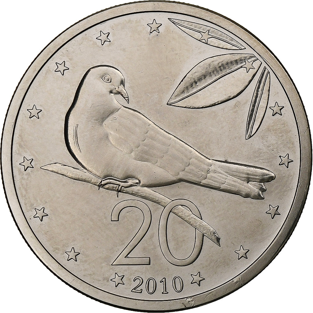 Cook Islands, Elizabeth II, 20 Cents, 2010, Karlsfeld, Nickel plated steel
