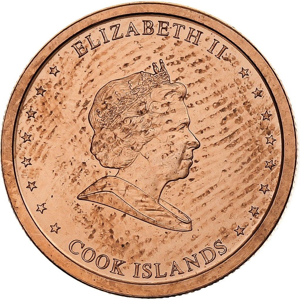 Ilhas Cook, Elizabeth II, 5 Cents, 2010, Karlsfeld, Aço Cromado a Cobre
