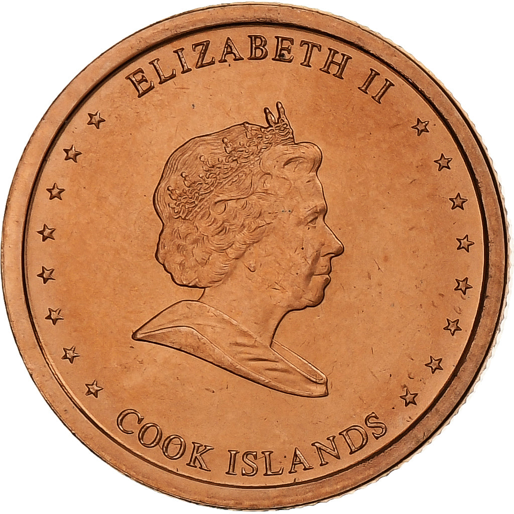 Ilhas Cook, Elizabeth II, 2 Cents, 2010, Karlsfeld, Aço Cromado a Cobre