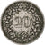 Suiza, 20 Rappen, Libertas, 1891, Bern, Níquel, BC+, KM:29