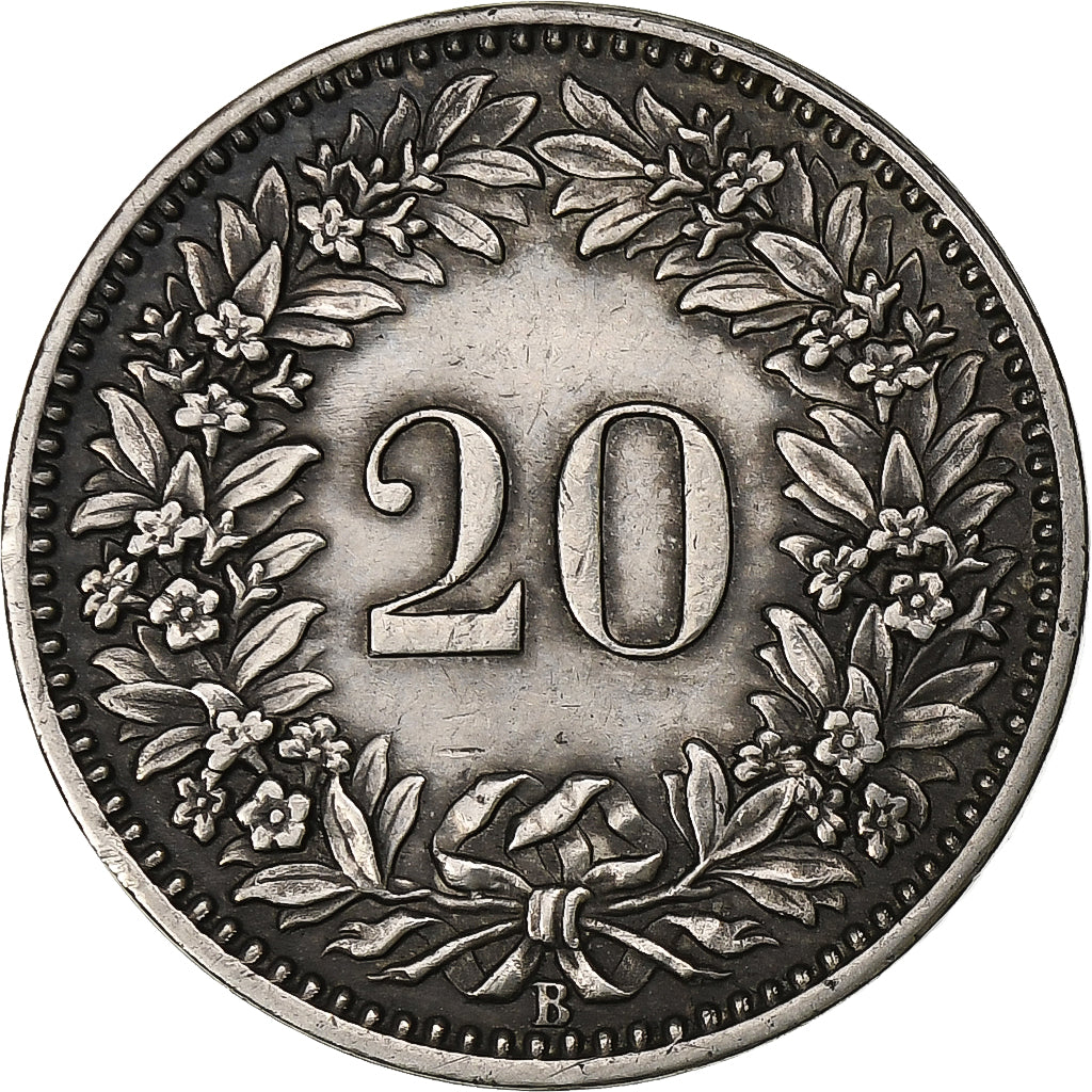 Suiza, 20 Rappen, Libertas, 1903, Bern, Níquel, EBC, KM:29