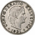 Switzerland, 20 Rappen, Libertas, 1921, Bern, Nickel, AU(50-53), KM:29