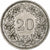 Suiza, 20 Rappen, Libertas, 1945, Bern, Cobre - níquel, BC+, KM:29a