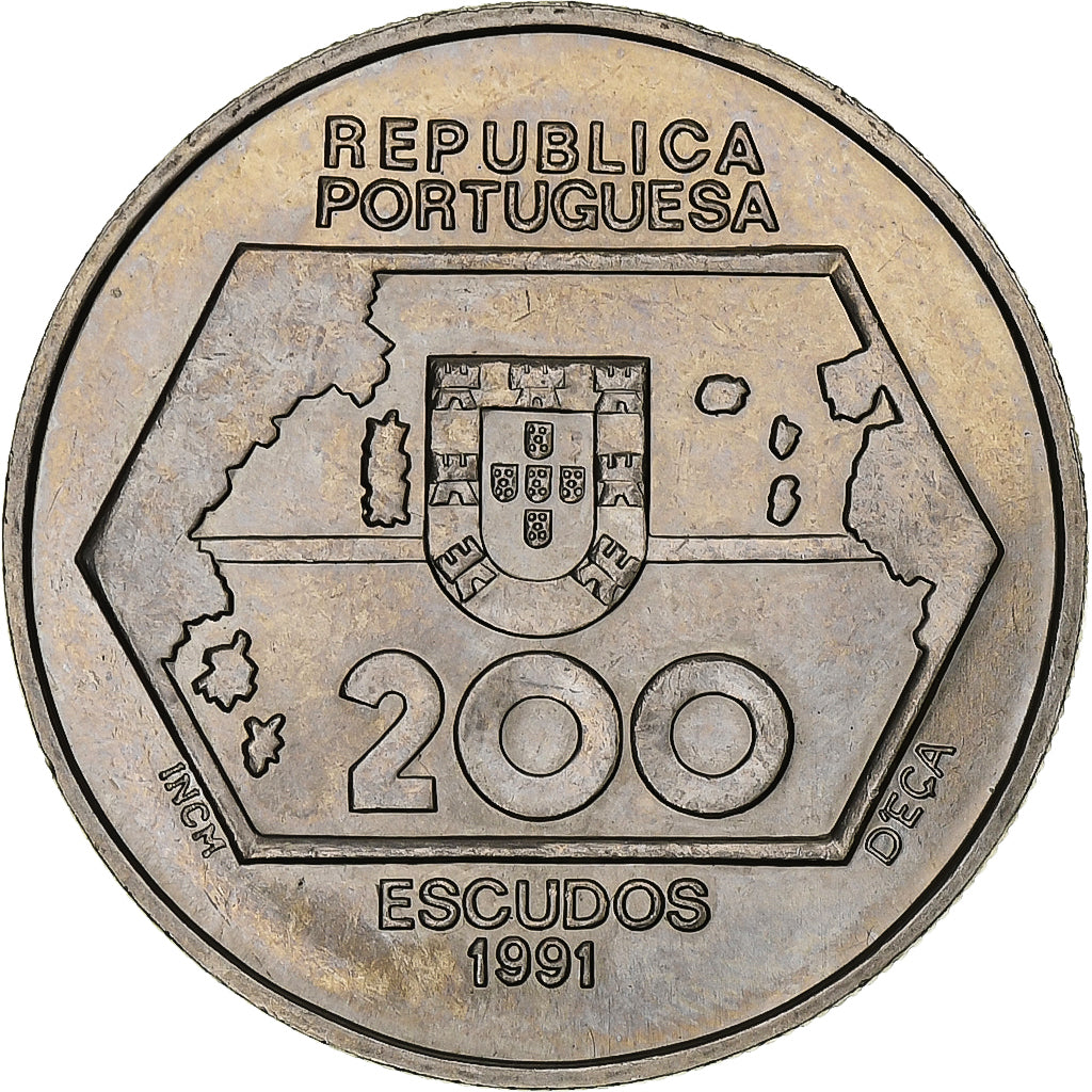 Portogallo, 200 Escudos, Westward Navigation, 1991, Lisbon, Rame-nichel, SPL