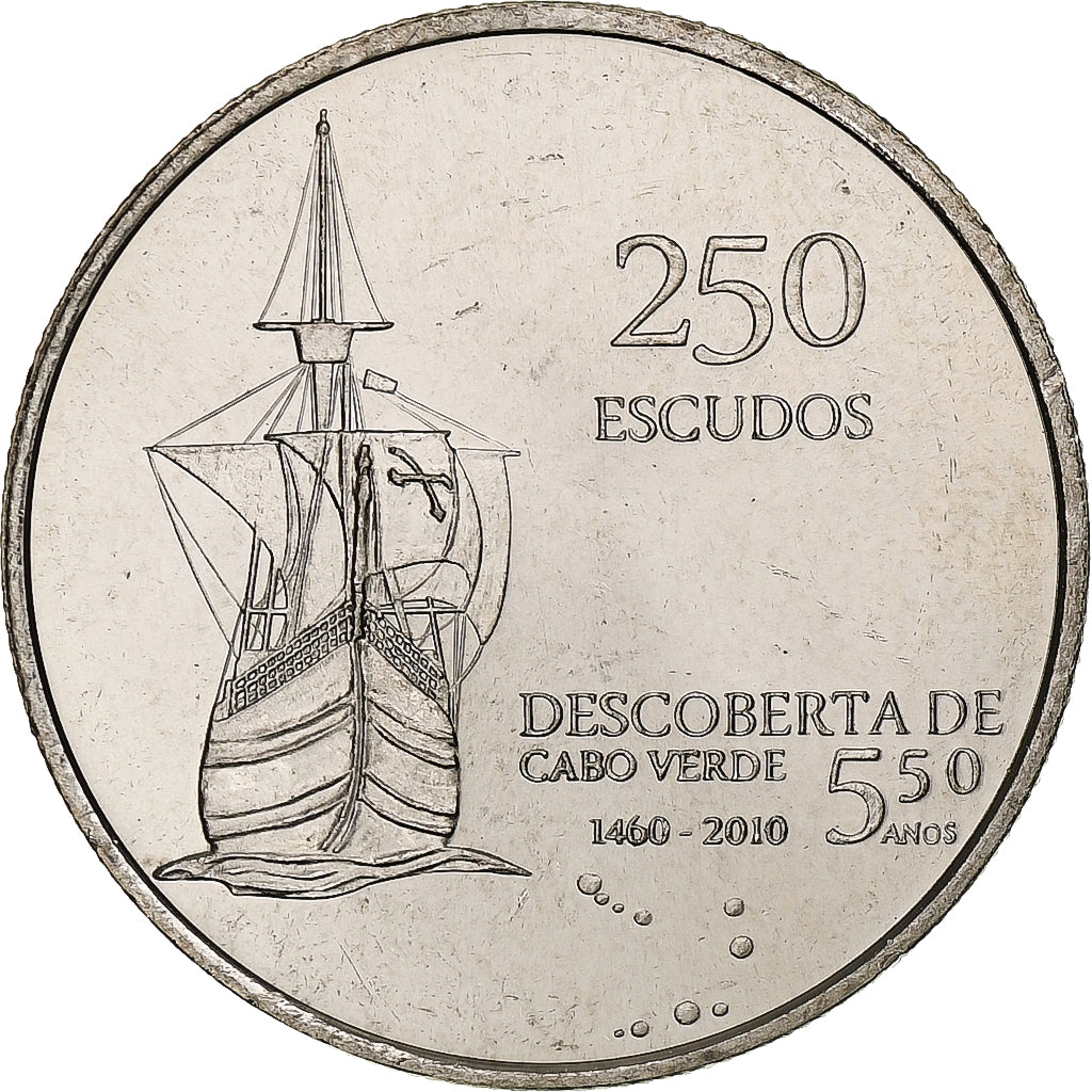 Cape Verde, 250 Escudos, Independence - Discovery, 2010, Copper-nickel, MS(63)