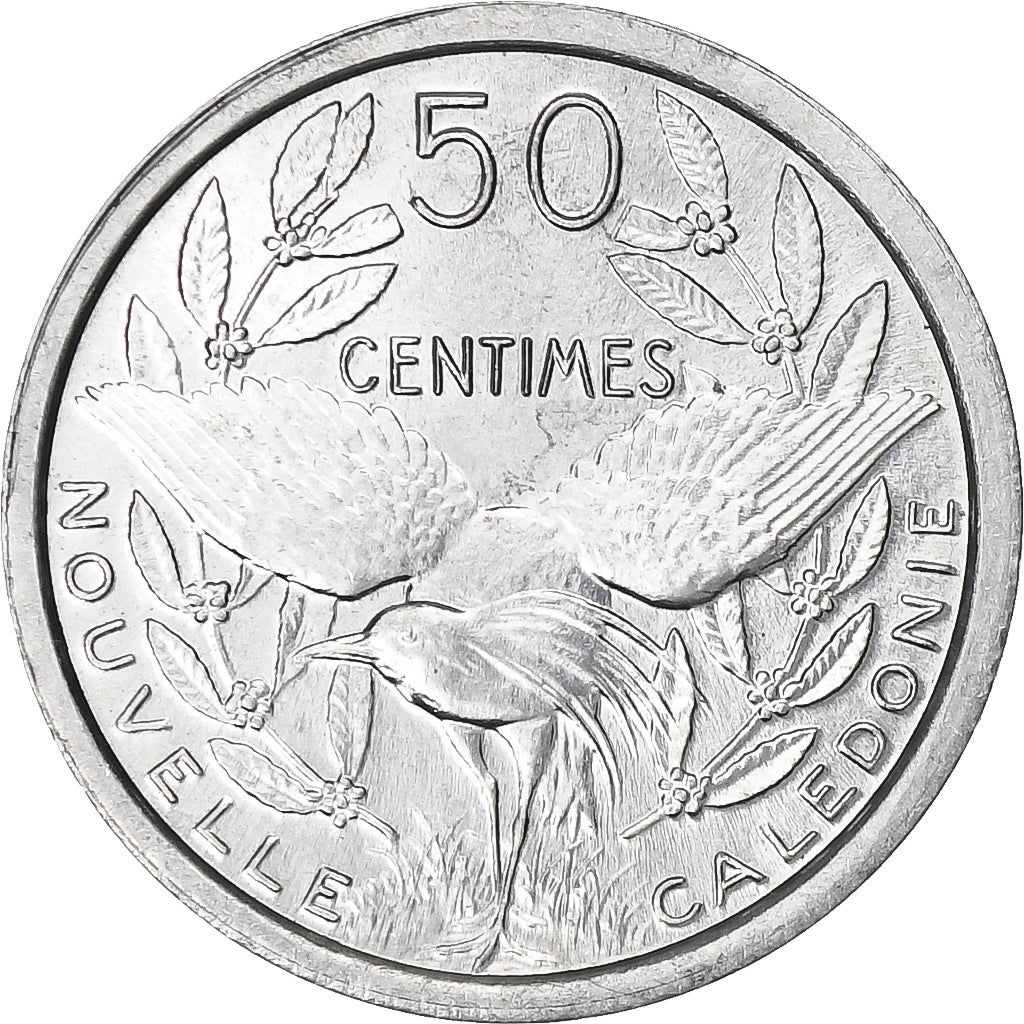Nova Caledónia, 50 Centimes, 1949, Paris, Alumínio, MS(65-70), KM:1