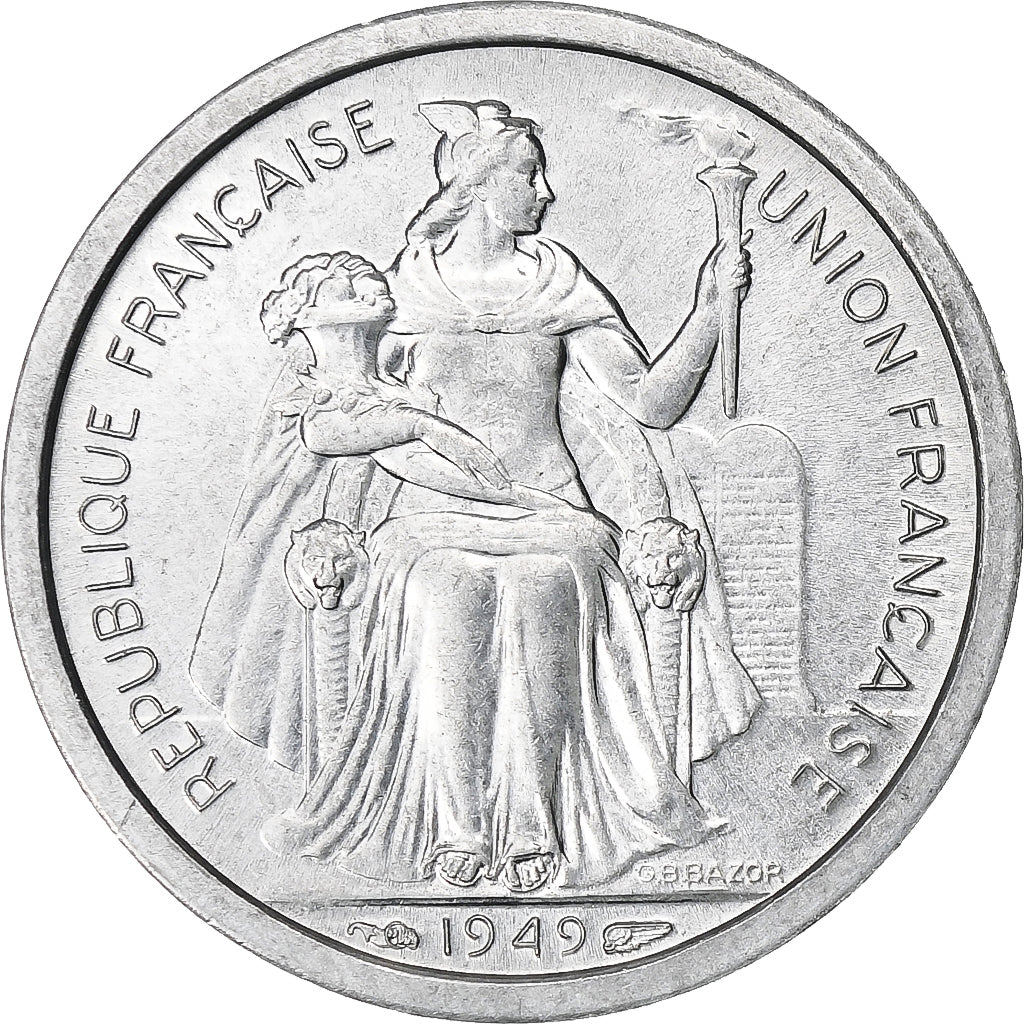 Nieuw -Caledonië, Franc, 1949, Paris, Aluminium, FDC, KM:2