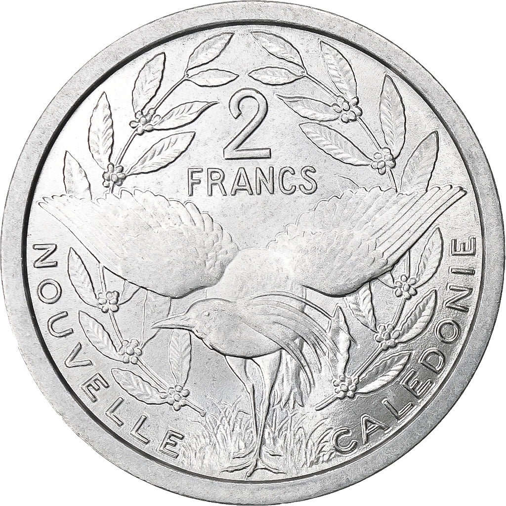 New Caledonia, 2 Francs, 1949, Paris, Aluminum, MS(65-70), KM:3