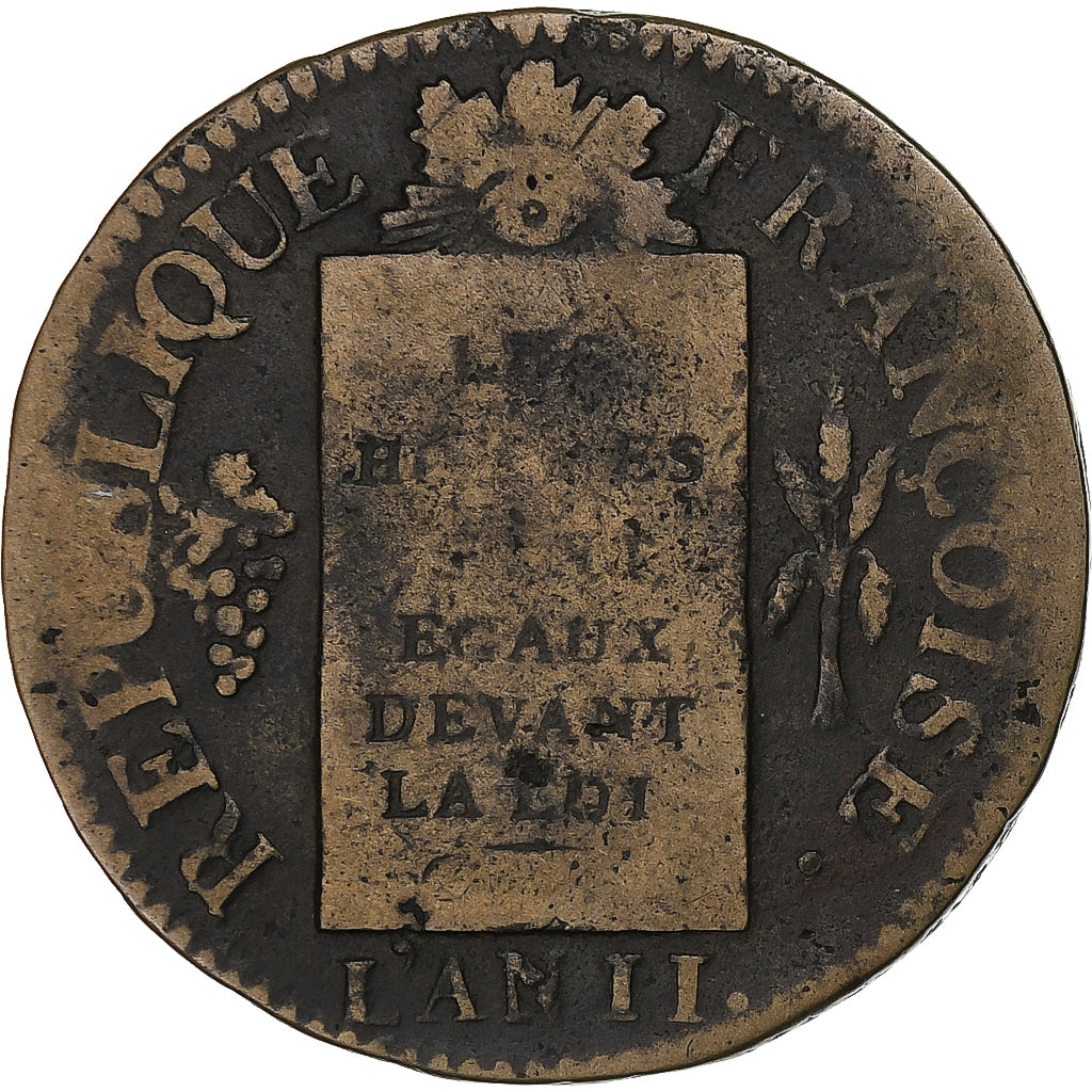 Frankreich, Sol à la balance Françoise, 1793 / AN II, Strasbourg, Kupfer, S