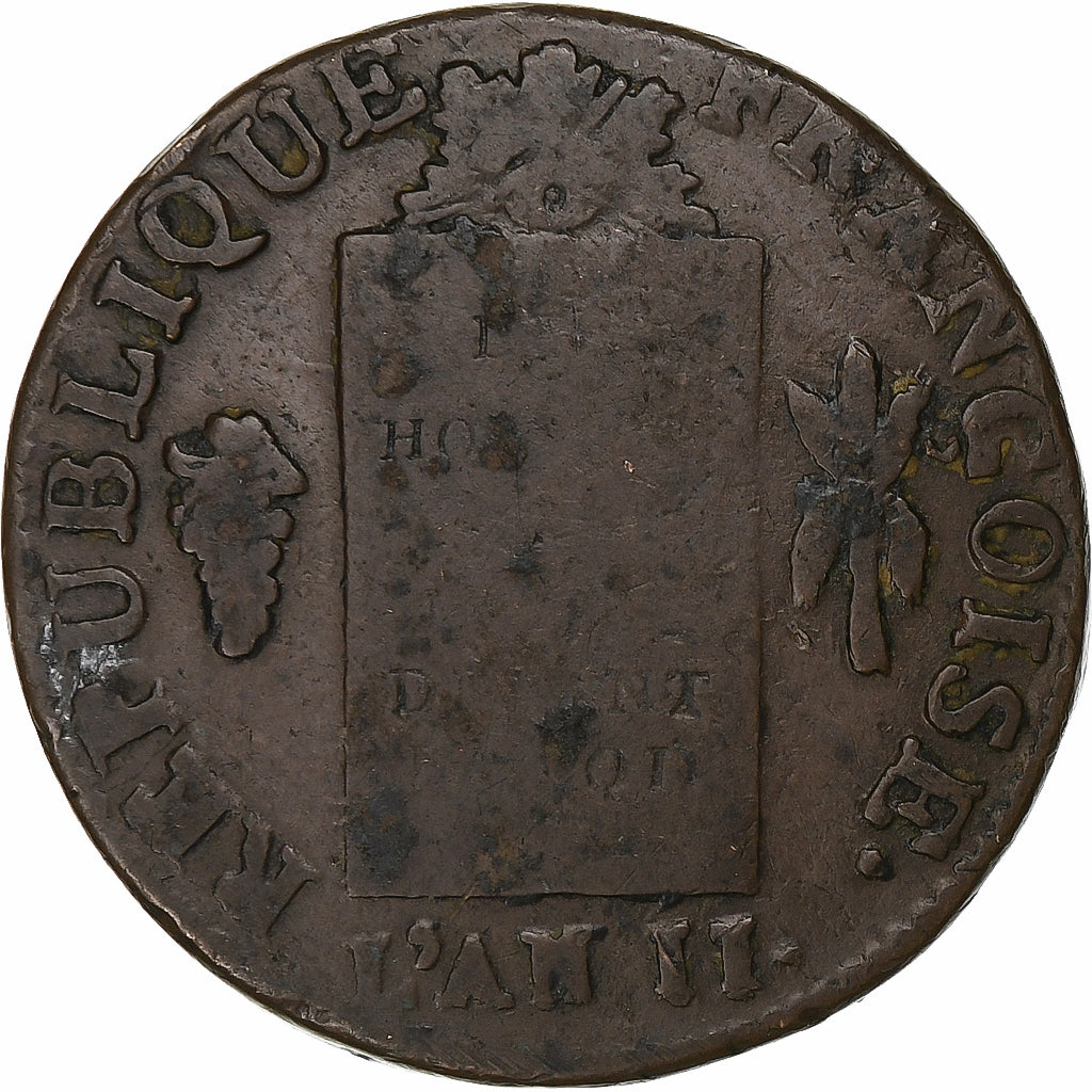 Frankreich, Sol à la balance Françoise, 1793 / AN II, Bayonne, Kupfer, S