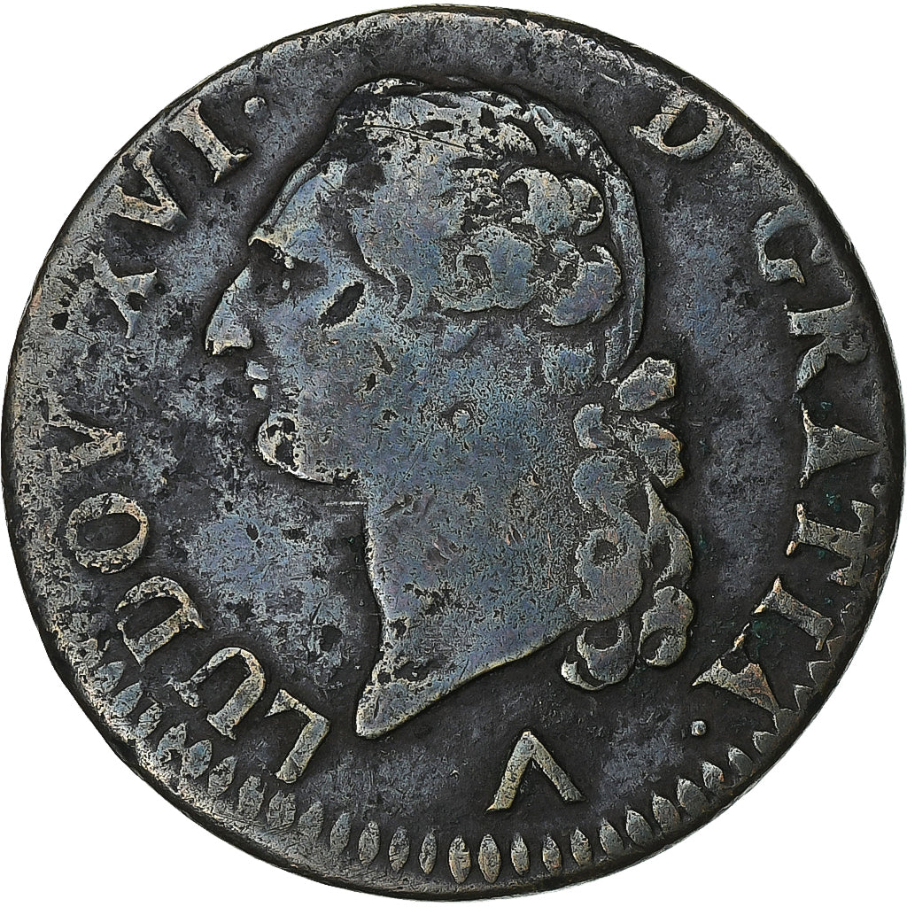 France, Louis XVI, Sol, 1781, Lille, Cuivre, TB, Gadoury:350