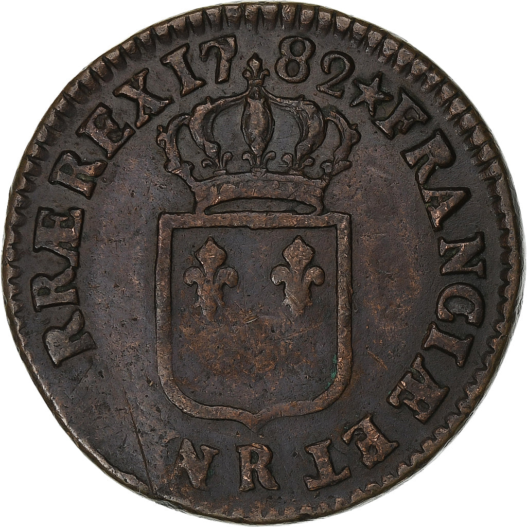 Frankreich, Louis XVI, Sol, 1782, Orléans, Kupfer, S, Gadoury:350