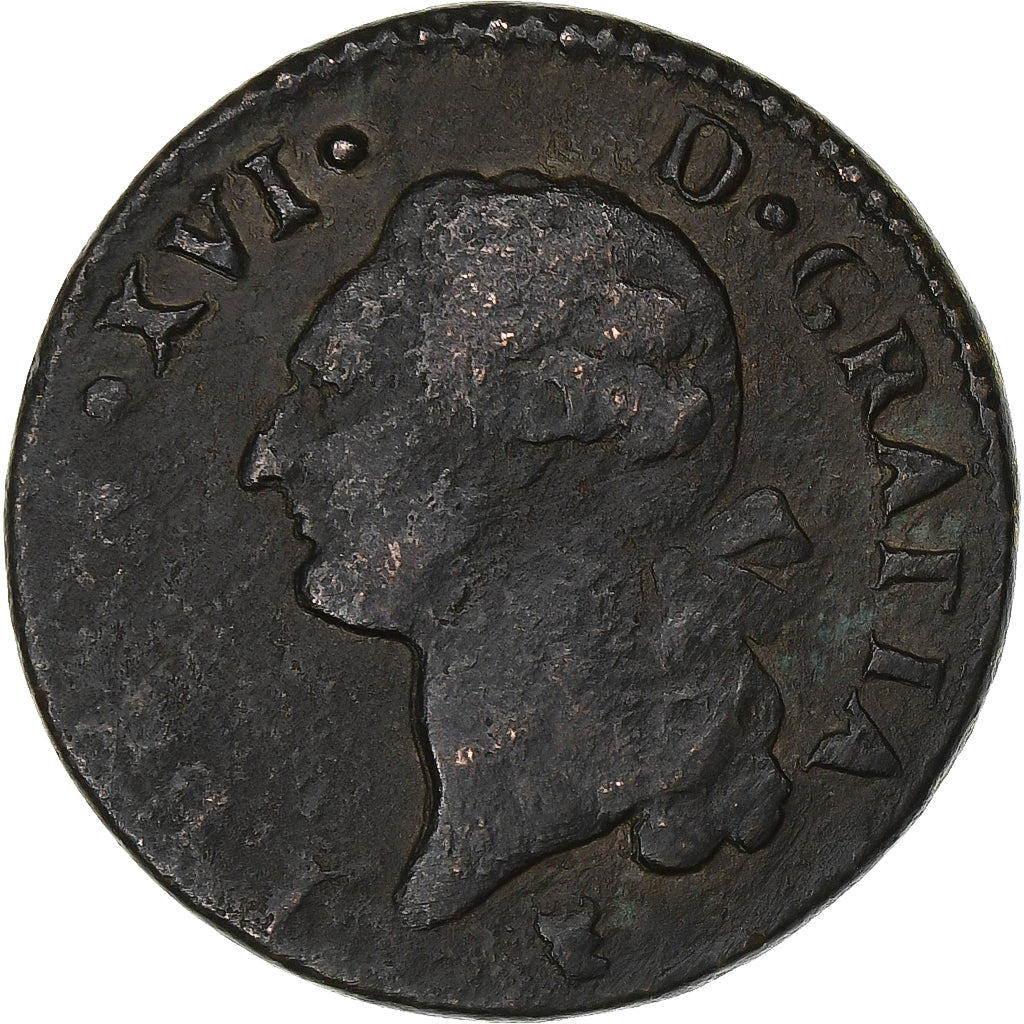 France, Louis XVI, Sol, 1784, Limoges, Cuivre, TB, Gadoury:350