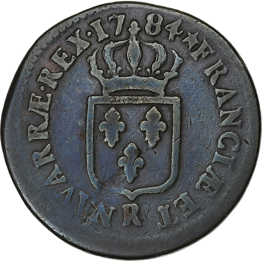 France, Louis XVI, Sol, 1784, Orléans, Cuivre, TB, Gadoury:350