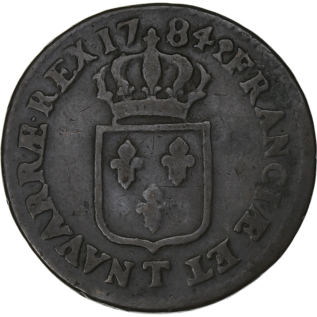 Frankreich, Louis XVI, Sol, 1784, Nantes, Kupfer, S, Gadoury:350