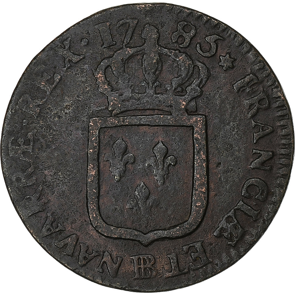 France, Louis XVI, Sol, 1785, Strasbourg, Cuivre, TB, Gadoury:350