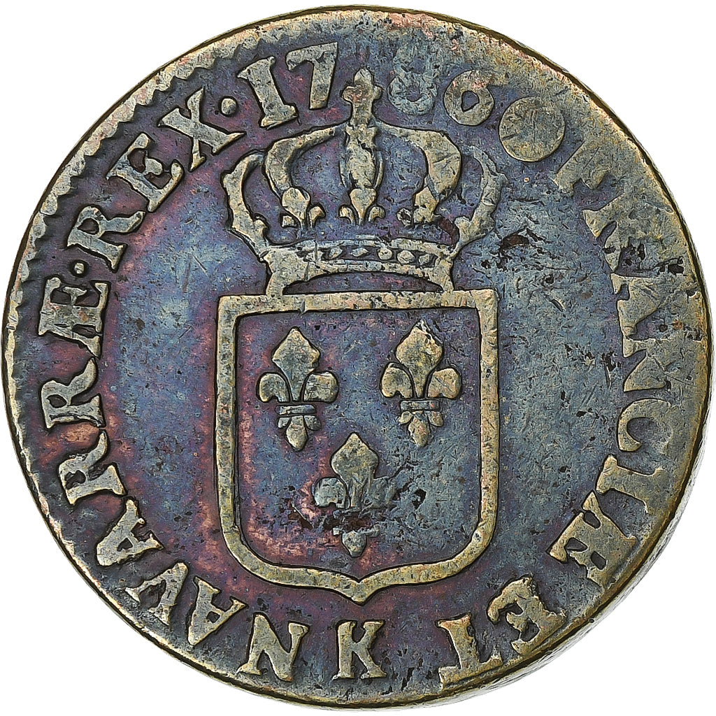 Frankrijk, Louis XVI, Sol, 1786, Bordeaux, Koper, FR, Gadoury:350