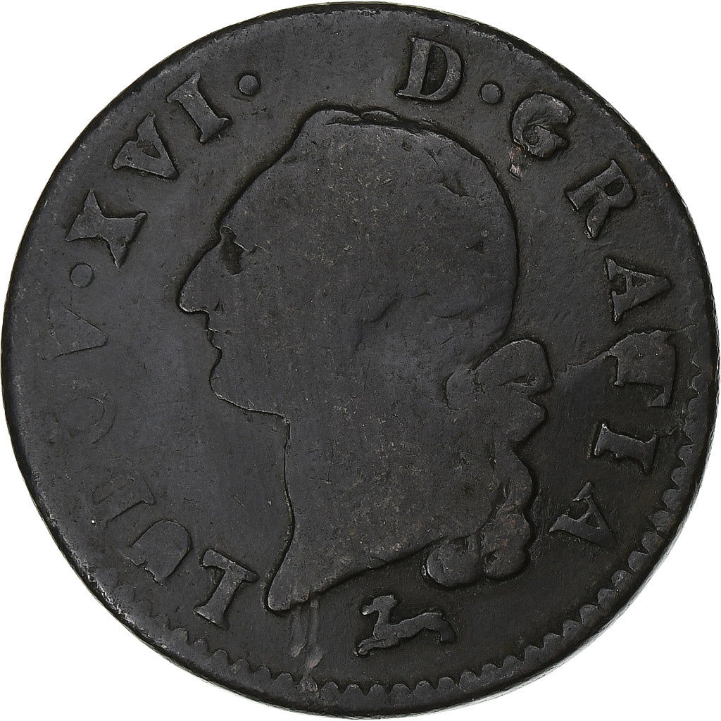 France, Louis XVI, Sol, 1786, Orléans, Cuivre, TB, Gadoury:350