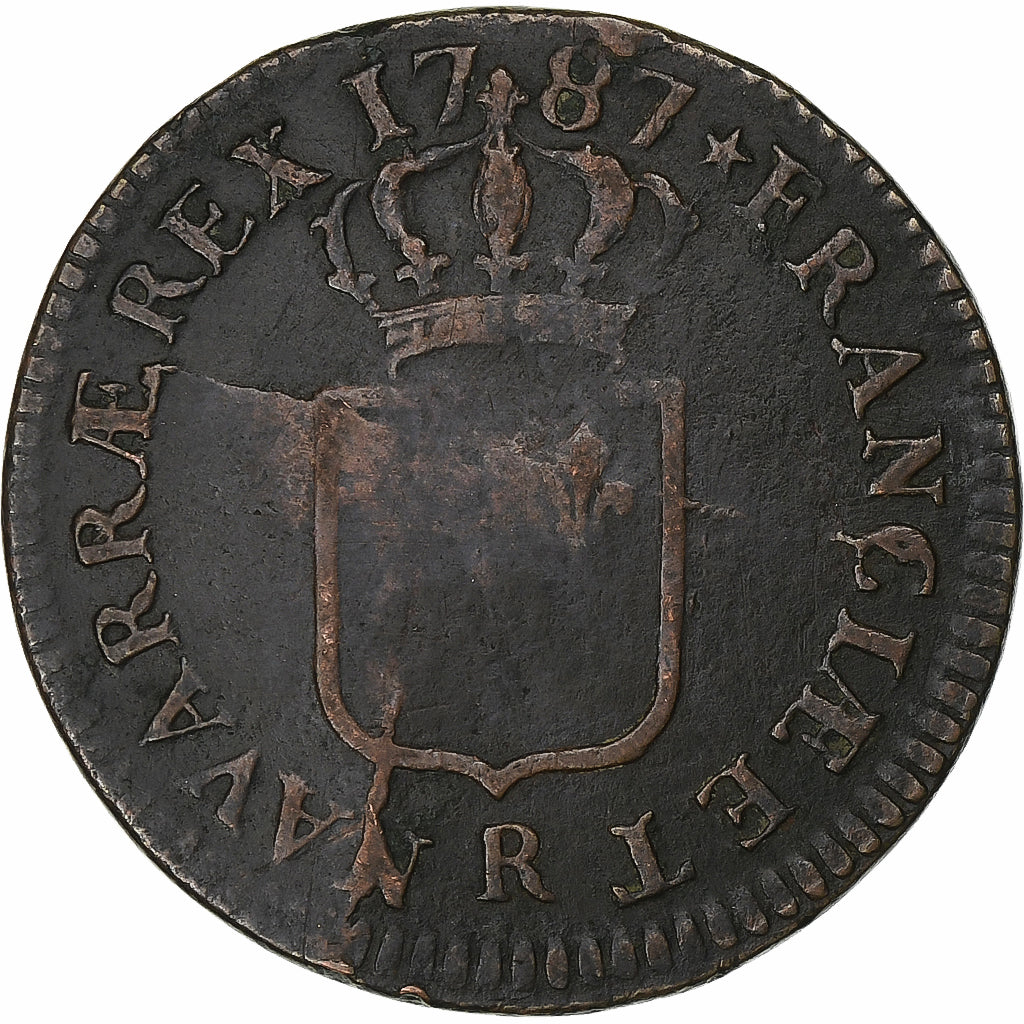 Frankrijk, Louis XVI, Sol, 1786, Orléans, Koper, FR, Gadoury:350