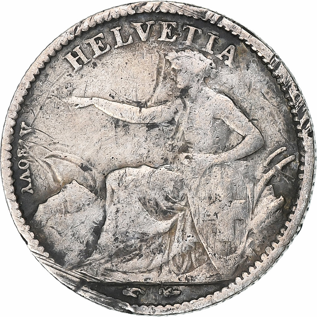 Switzerland, 1/2 Franc, Helvetia seated, 1850, Paris, Silver, VF(30-35), KM:8
