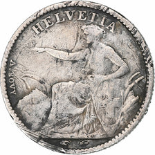 Switzerland, 1/2 Franc, Helvetia seated, 1850, Paris, Silver, VF(30-35), KM:8