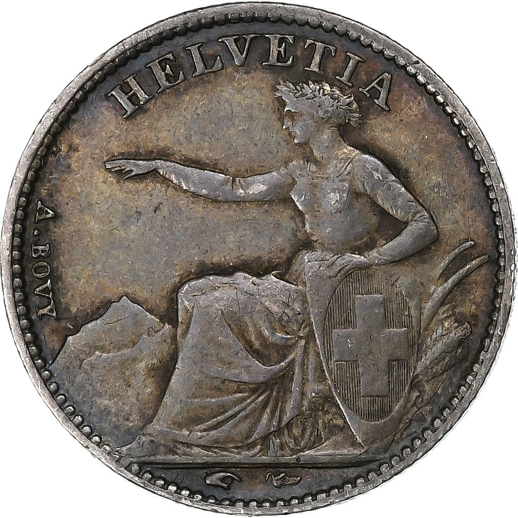 Switzerland, 1/2 Franc, Helvetia seated, 1851, Paris, Silver, AU(50-53), KM:8