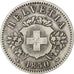 Switzerland, 20 Rappen, 1850, Strasbourg, Billon, VF(30-35), KM:7