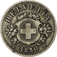 Switzerland, 20 Rappen, 1850, Strasbourg, Billon, VF(30-35), KM:7