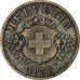 Switzerland, 20 Rappen, 1858, Bern, Billon, VF(30-35), KM:7