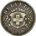 Schweiz, 20 Rappen, 1859, Bern, Billon, S+, KM:7