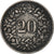 Schweiz, 20 Rappen, 1859, Bern, Billon, S+, KM:7