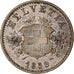 Switzerland, 20 Rappen, 1859, Bern, Billon, AU(50-53), KM:7
