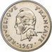 Frans Polynesië, 10 Francs, 1967, Paris, Nickel, UNC-, KM:5